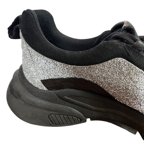 Sesto Meucci Womens Black Gray Lace Up Sneakers Athletic Leather Shoes sz 38 7.5 - Picture 3 of 16